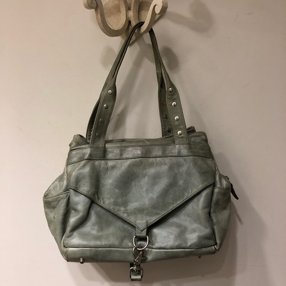 Botkier Satchel Leather Light Aqua Handbag